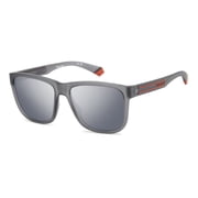 Polaroid Core PLD 2155/S 0RIWEX 57mm Square Sunglasses Men's Matte Grey