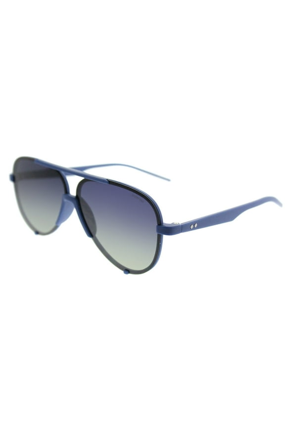 Plastic Unisex Aviator Polarized Sunglasses Blue 60mm Adult