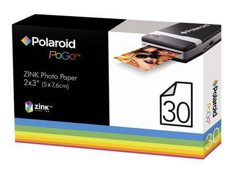 Polaroid PoGo ZINK Photo Paper - 2 in x 3 in 30 sheet(s) thermal autochrome paper - for PoGo CZA-10011B, CZU-10011B