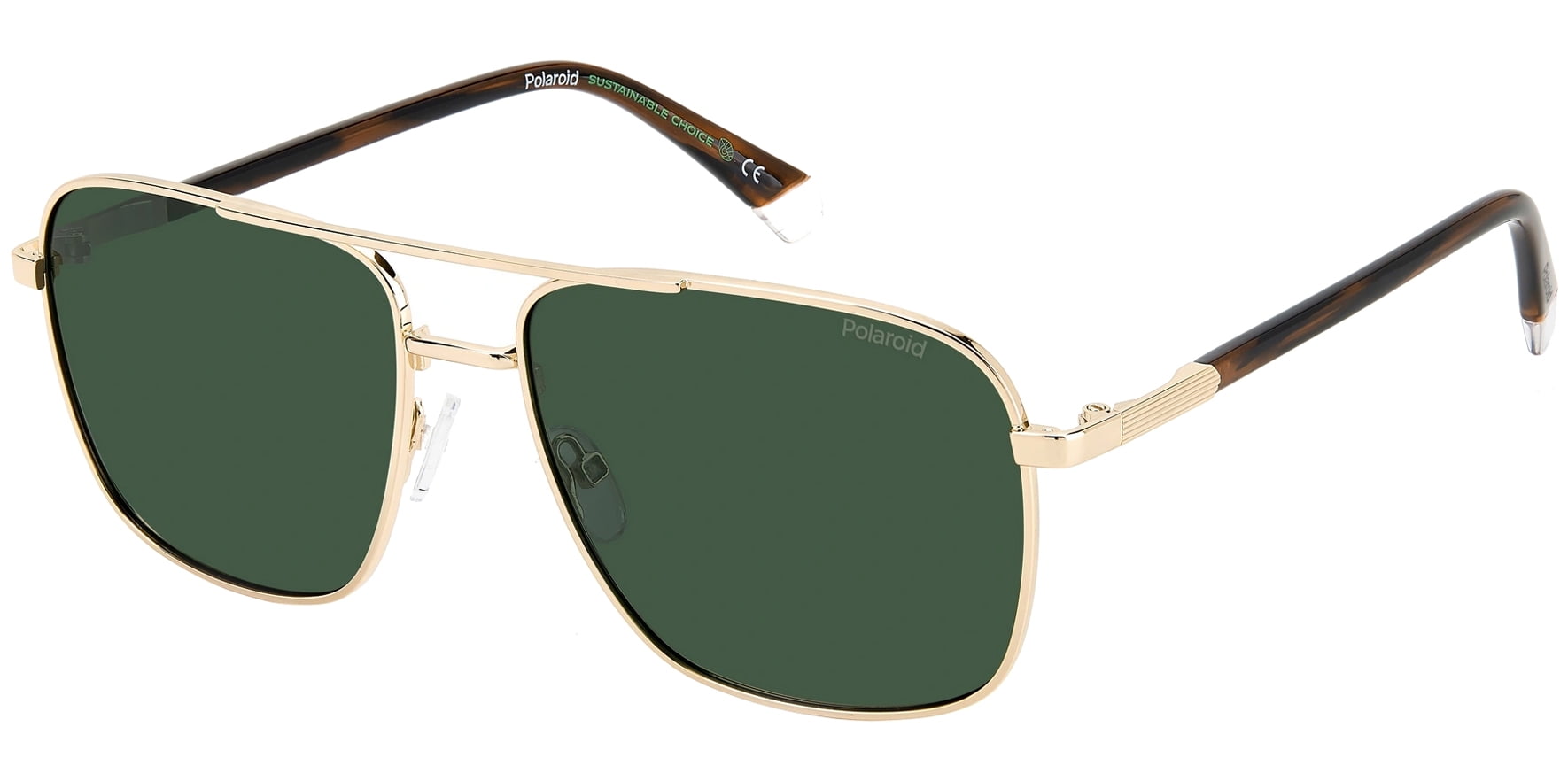 Polaroid Polarized Men's Gold-Tone Navigator Sunglasses - PLD4128SX 0J5G UC