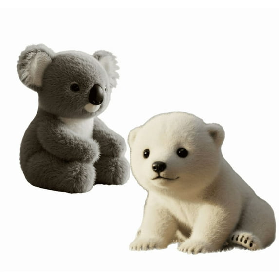 Polarri and Koaly, The Polarri2.0 - Hugmotion Engine, First Plushtoy Hugs You Back, Fur and Comforting Weight, The Koala Plushtoy for Emotional Support, Mimics Natural Movements - 2Pcs(Polarri,Koaly)