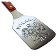 Polart, Polish White Eagle Stainless Steel Grill Spatula w/Bottle Opener & Wooden Handle - Griddle and Grilling Accessories for Food Preparation - Kitchen Utensils & Home Essentials for Safe Cooking