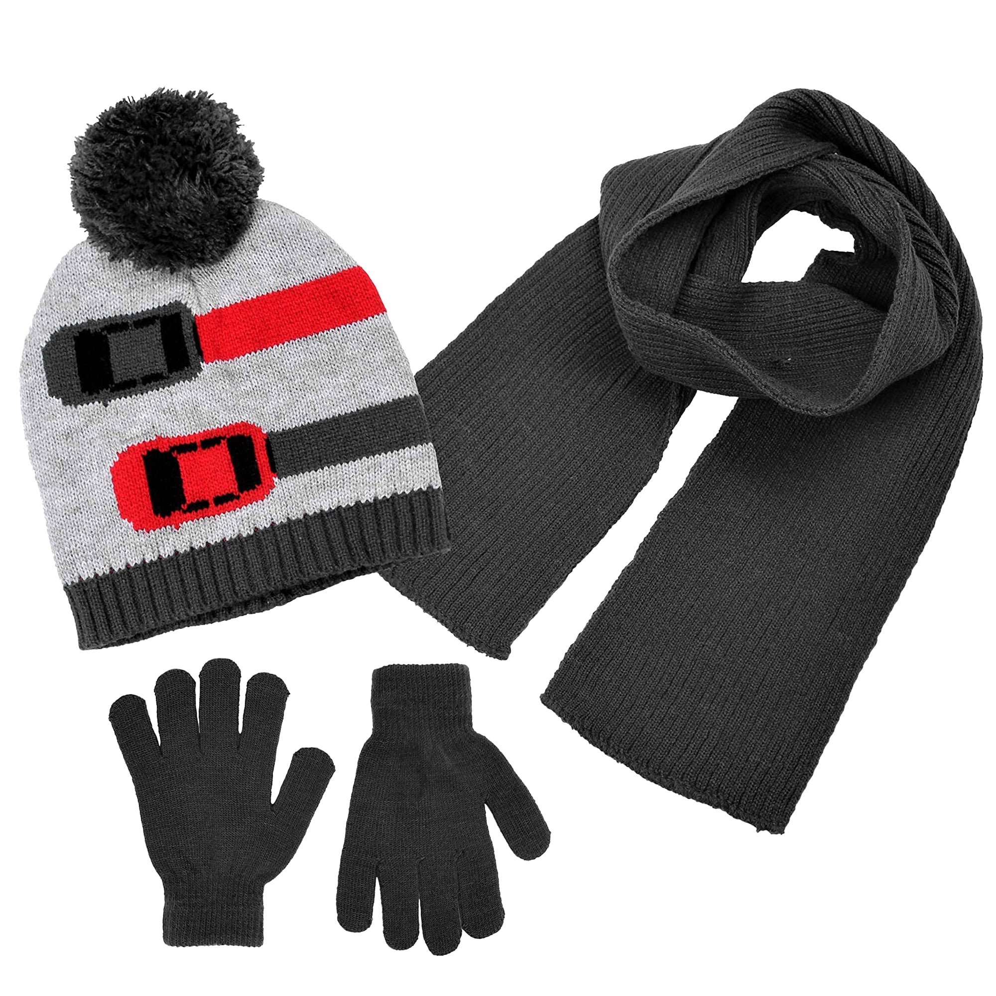 Polarwear Boys Hat,Scarf & Glove SetKids Cold Weather Winter