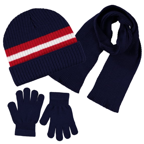 Polarwear Boys Hat,Scarf & Glove Set-Kids Cold Weather Winter Accessories-Childrens 3 Pc Beanie Set-Big Boys Hat Scarves Sets