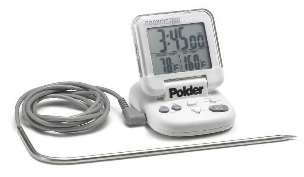 Polder 362-90 Digital In-Oven Thermometer/Timer White 