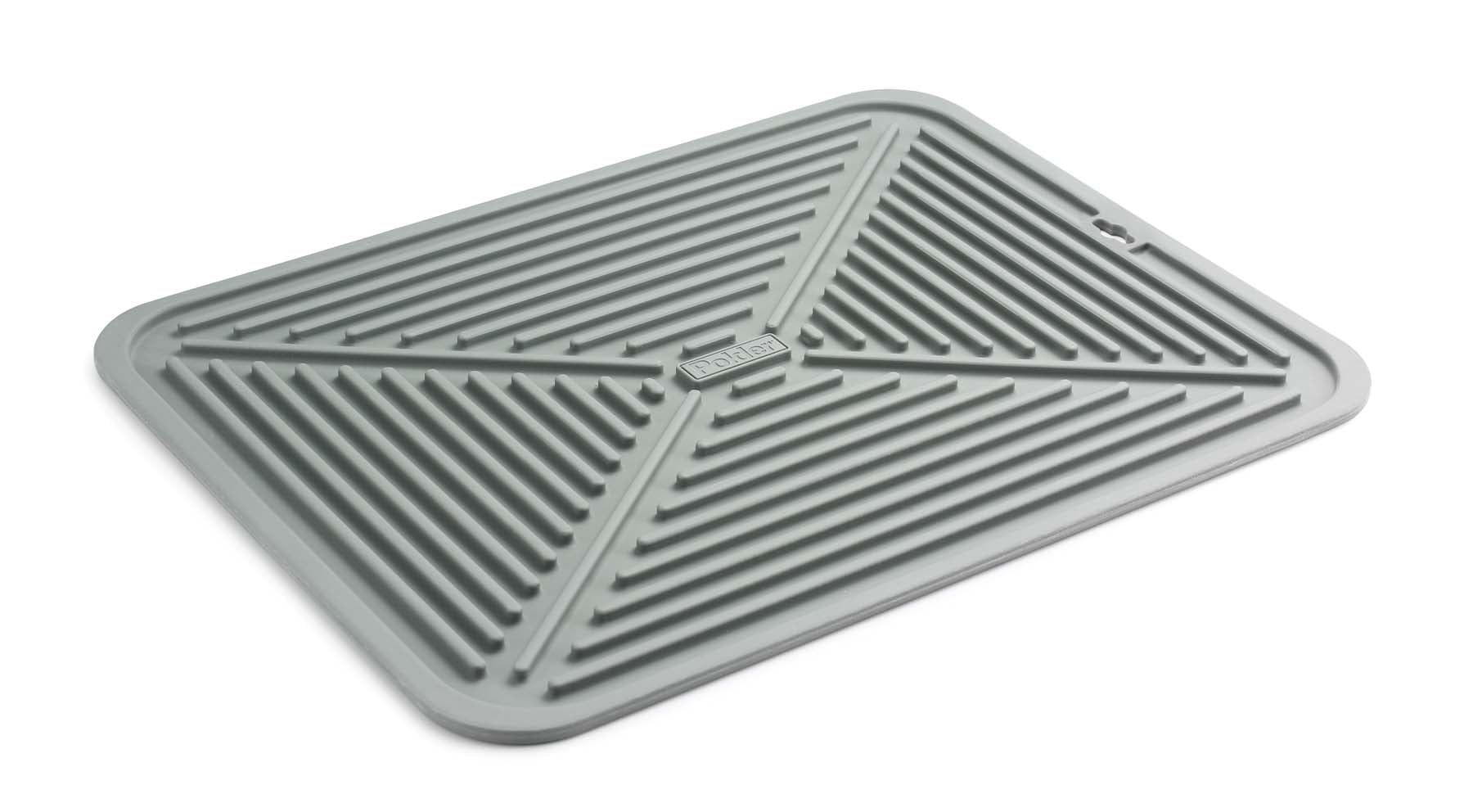 Polder 22 in. L x 15 in. W Gray Microfiber Drying Mat with Tray