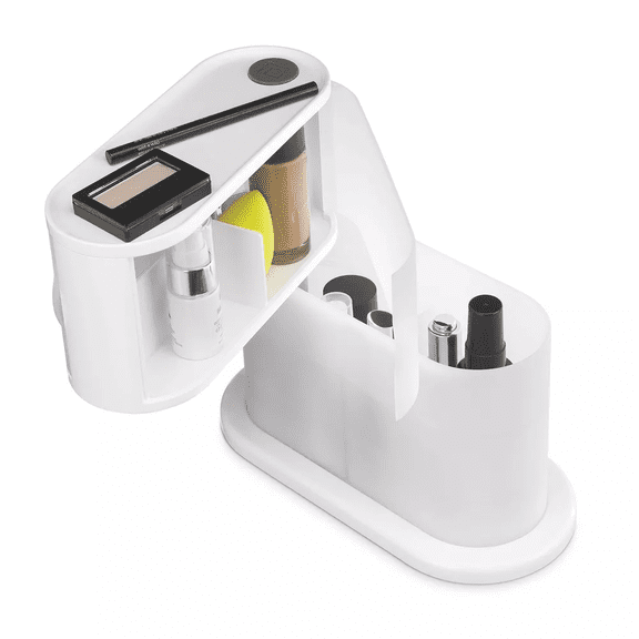 Polder Two Tier Swivel Bath Storage with Rotating Caddy and Dual-Sided Access