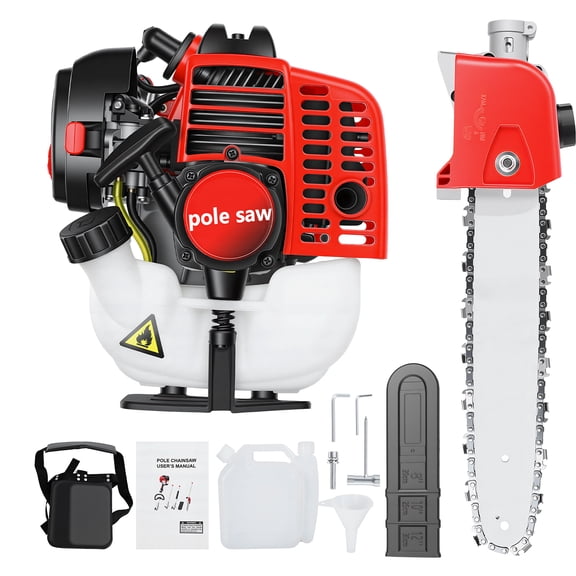 Pole Chainsaw Tree Trimmer|Gas Powered Pole Saw, 26CC Extendable Reach to 9.8FT, 2 Cycle Powerful Gas Pole Saw for Outdoor Tree Trimming