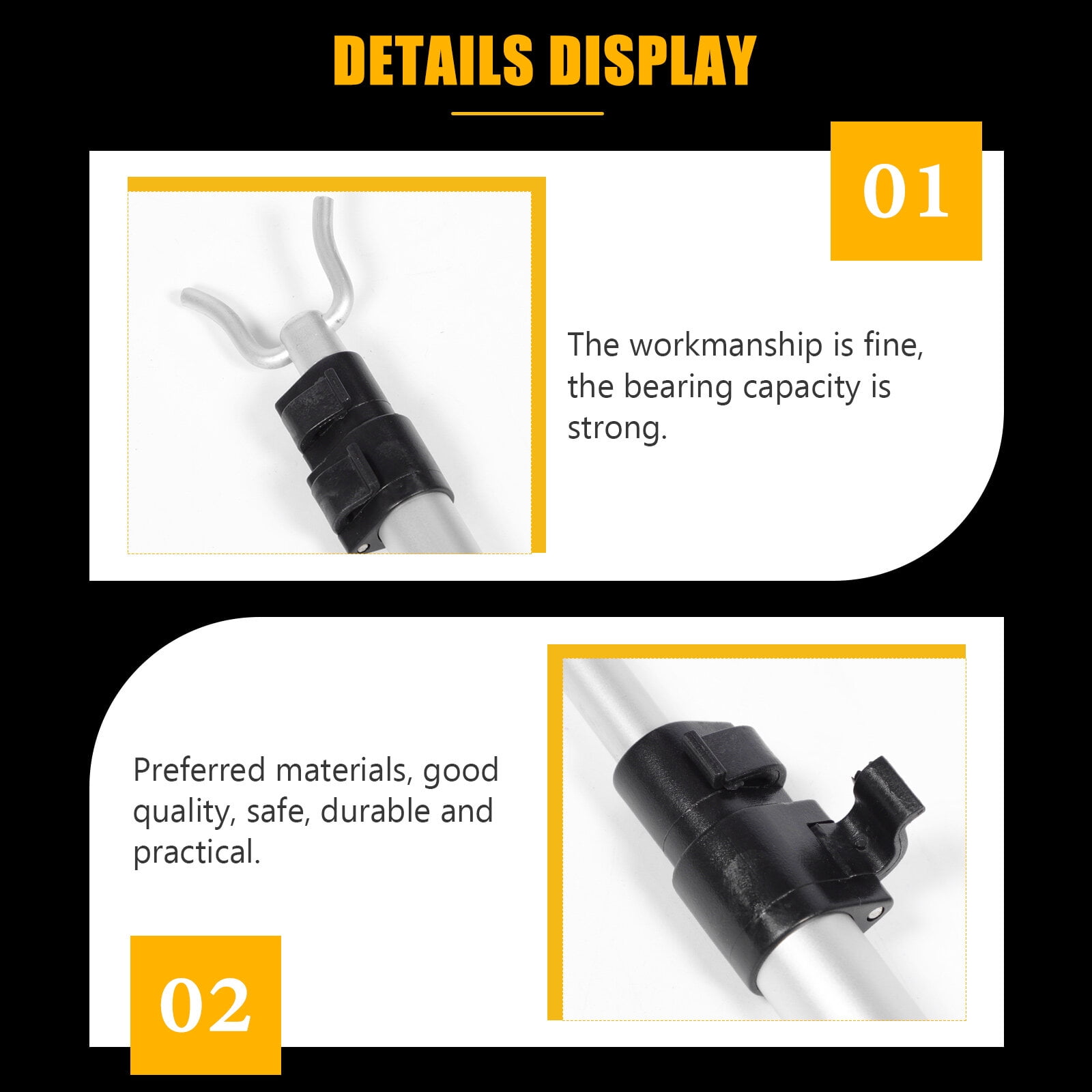 Pole Closet Hook Clothes Rod Reach Forhanger Stick Retractable Hanging