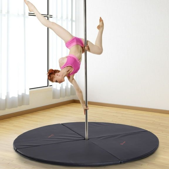Pole Dance Crash Mat - 59" Foldable Round Pole Dancing Mat, 2" Thick Portable Crash Pad for Home & Studio, Lightweight & Waterproof General