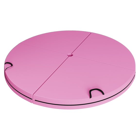 Pole Dance Crash Mat, Foldable Exercise Mat with EPE Foam, 59x59 Inch Pink Safety Padding for Gymnastics, Yoga, Pilates