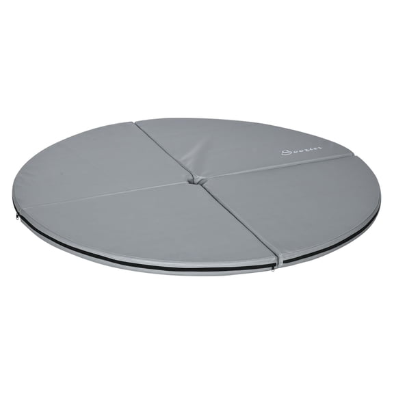 Pole Dance Mat 2" Thick x 5ft, Foldable Crash Mat with Handle - Light Gray