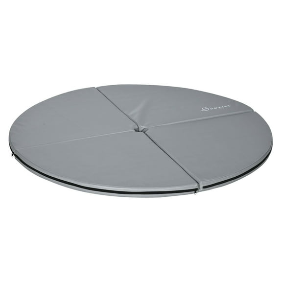 Pole Dance Mat 59" Foldable - Protective Crash Pad with Handle - Lightweight Portable Dance Floor Mat for Home & Studio - Cobblestone Grey