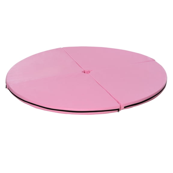 Pole Dance Mat 5ft, Folding Crash Pad for Home, Lightweight Portable Gym Mat - Pink