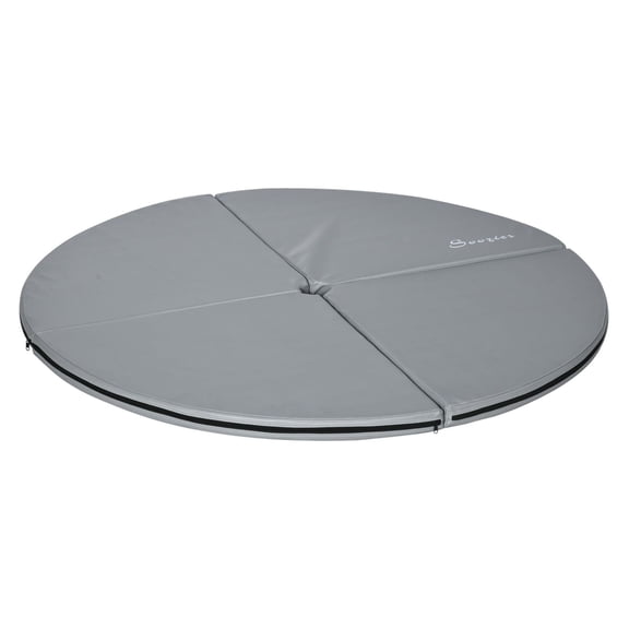 Pole Dance Mat 5ft, Soozier Folding Exercise Mat for Home Gym - 2 Inch Thick, Portable, Lightweight, Waterproof, Grey
