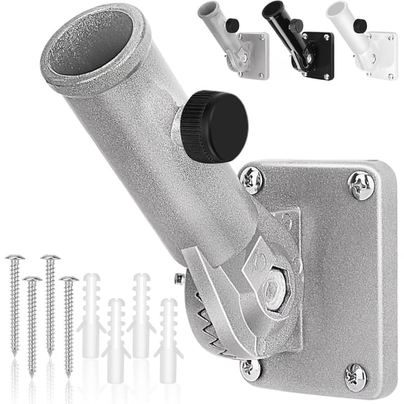 Pole Holder, Outside House Pole Bracket, Mount, Alloy Mounting Brackets, Outdoor Adjustable Holder- Rust , Multi-Position 1 inch