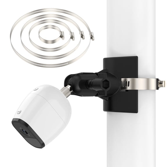 Pole/ Railing Mount for Arlo Pro4/Pro3,Eufycam 3/3C/2 360°Adjustable Bracket Holder (Black-1Pack)