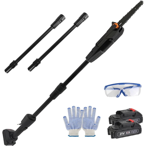 Pole Saw 6-Inch Cordless, 13FT MAX Reach 21V Electric Pole Saw for Tree Trimming, Multi-Angle Pole Chainsaw with 3.0Ah Battery, 35ft/s Speed, Tree Trimmer for Branch Cutting