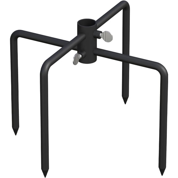 Pole Stabilizer Stand Base Applies to 0.74" to 1.06" Shepherds Hook, Outdoor Bird Feeder Pole Stabilizer Support with 4 Prongs, Metal Holder Base for Birdhouse, Flagpole, Umbrellas, Black