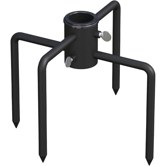 Pole Stabilizer Stand Base Applies to 1.41" to 2.12" Shepherds Hook, Outdoor Bird Feeder Pole Stabilizer Support with 4 Prongs, Metal Holder Base for Birdhouse, Flagpole, Umbrellas, Black