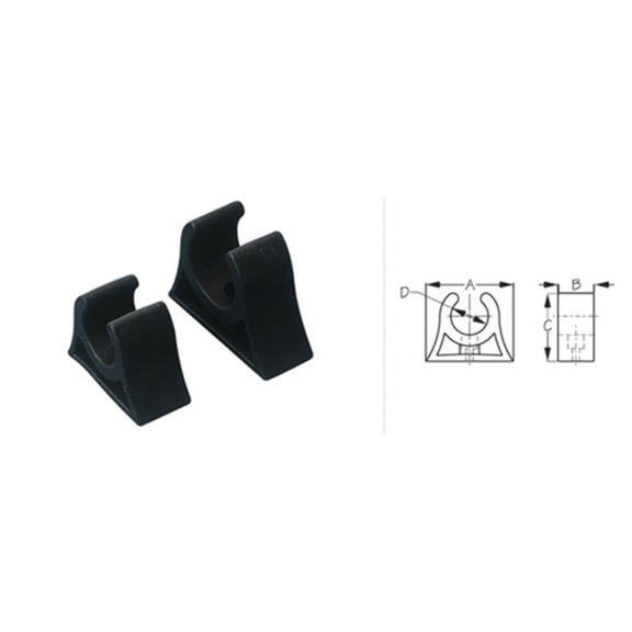 Pole Storage Clips 1" Molded Rubber (2pk)