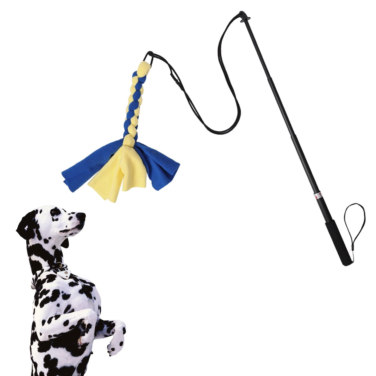 Pole Toy Dog Teaser ,Durable Retractable Sturdy ,with Colorful Braided