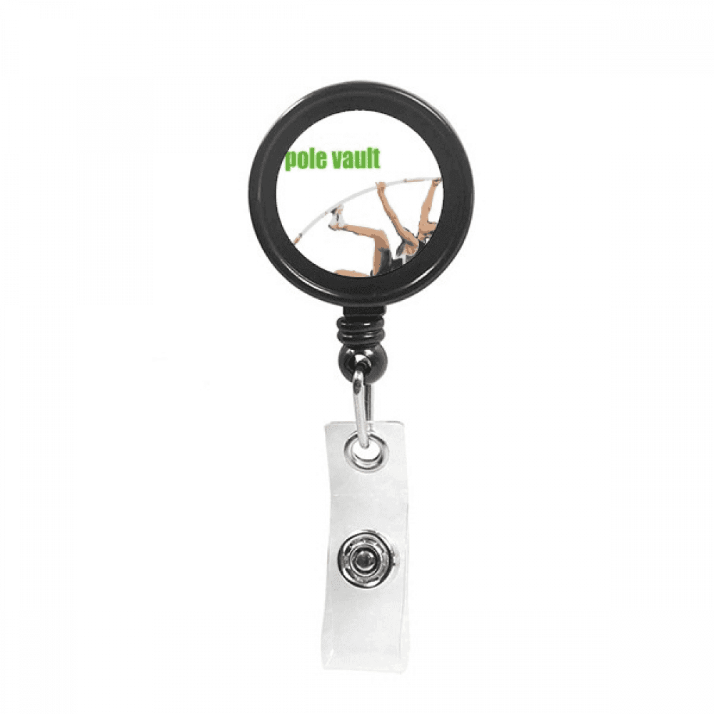 Pole Vault Field Events Art Deco  Fashion Retractable Keychain Badge Holder ID Badge