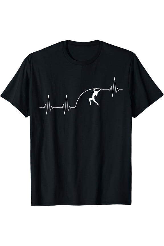 Pole Vaulting Women Heartbeat Pole Vaulter Girl Pole Vault T-Shirt