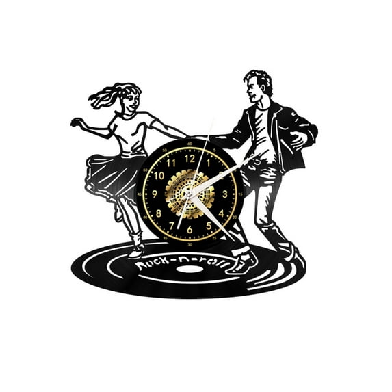 Pole dance Ribbon dance Yoga Vintage Black Vinyl Record Wall Clock Wall Art 3D Modern Design Office Bar Room Home Decor Gift