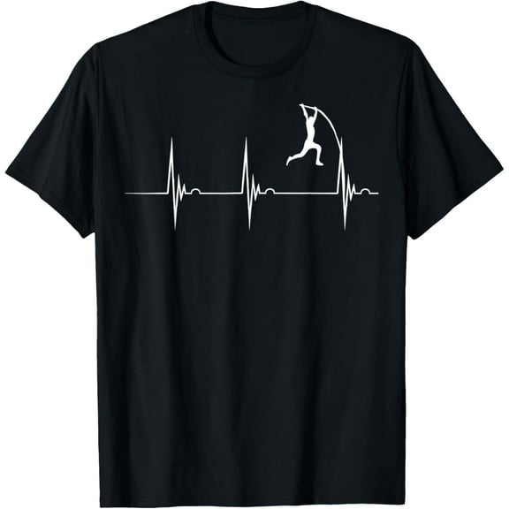 Poleblow Heartbeat Paul Volter Electrocardiogram Pole Jump T-Shirt