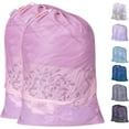 thumbnail image 1 of CozyNestFinds Heavy Duty Large Mesh Laundry Bags with ID Tag and Locking Drawstring Closure - 2 Pack, 24 x 36 inches - Laundry Hamper Liner, Washable Laundry Bag for Travel, Sports, Dorms (Pink), 1 of 14