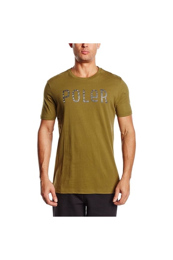 Men's Tee-Furry Font | Moss, Small