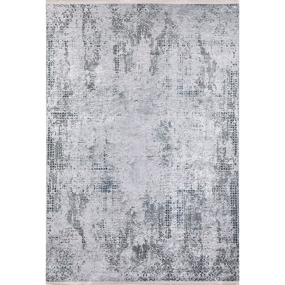 Polevskoy Grey Modern Polyester Area Rugs for Living Room Washable Rugs Boho Moroccan Area Rug Soft Geometric Bohemian Distressed Indoor Rug for Bedroom Dining Room Office Foldable Nonslip Rug