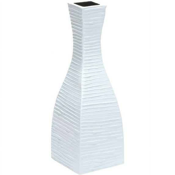 PoliVaz Pure White Tuxedo Vase, Medium