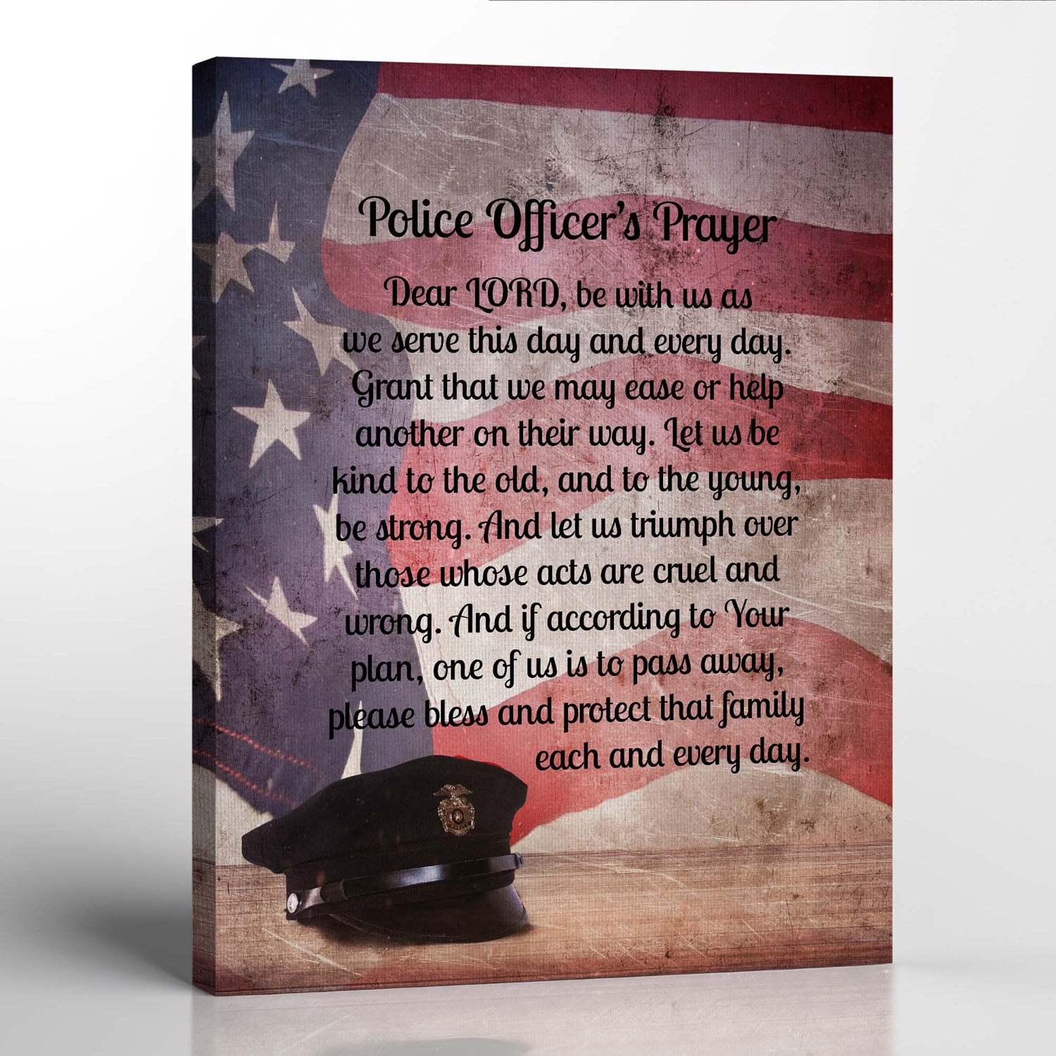 Police Academy Graduation Gift, Police Officers Prayer Canvas Print, Cop Prayer Gift, Police Wall Decor, Police Prayer, Ready To Hang for Living Room Home Wall Décor 16x20