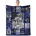 thumbnail image 1 of Police Academy Graduation Gifts, Best Police Officer Birthday Gift Idea for Him, Blanket for Cops Law Police Academy Graduation, Police Officer Retirement Gifts Throw Blanket 50"X60", 1 of 6