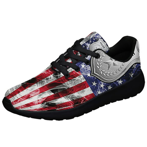 Police American flag US Shoes Sneakers Black Size 11