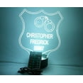thumbnail image 1 of Police Badge Night Light Up Table Lamp LED Personalized Officer Detective Sergeant Lieutenant Captain Chief Name Free Engraved, Our Newest Feature - It's Wow, with Remote, 16 Colors, Great Gift, 1 of 10