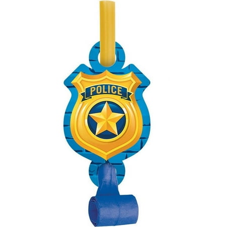 Police Birthday Party Blowers 8 Count for 8 Guests