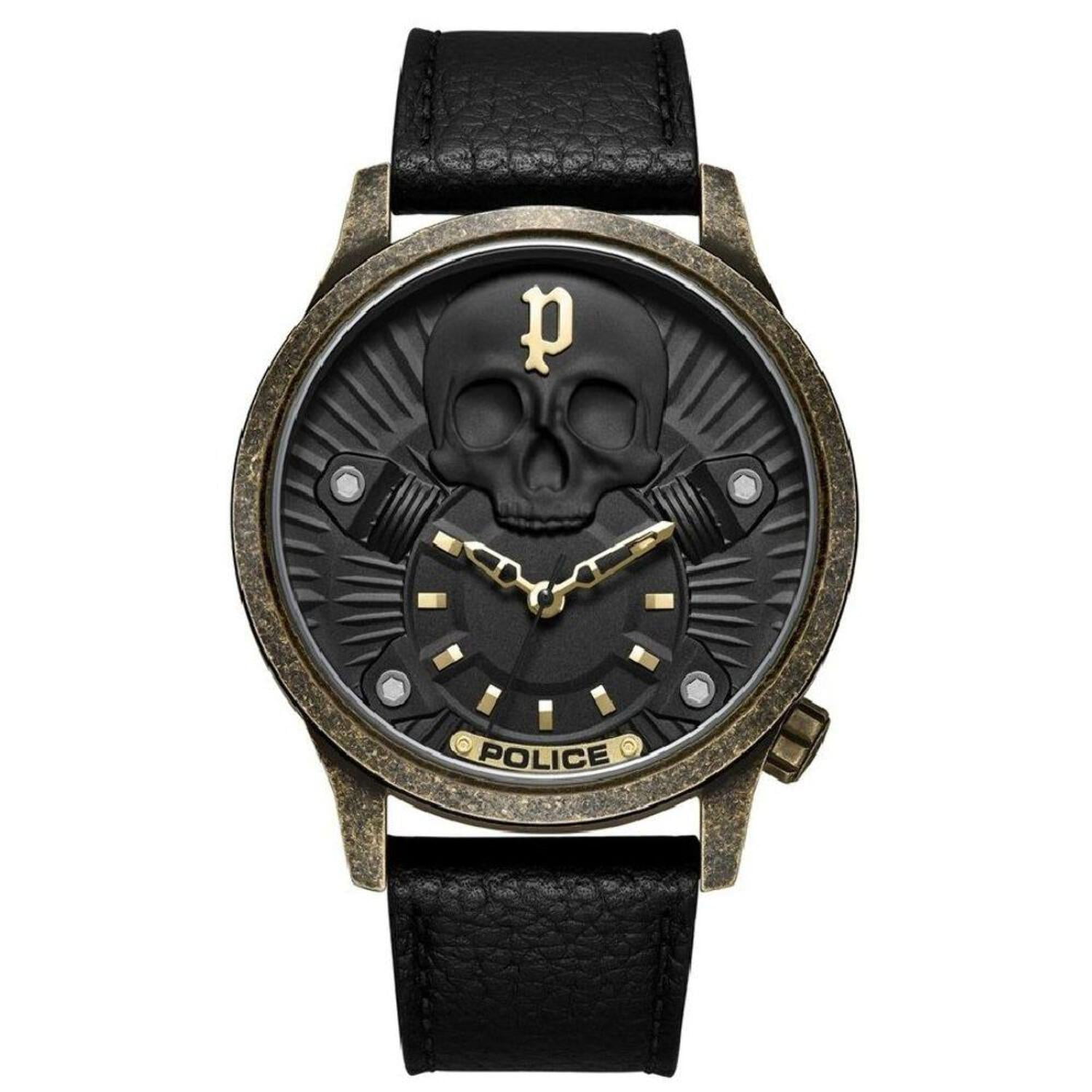 Police Black Leather Watch - Walmart.com