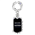 thumbnail image 1 of Police Blue Lives Matter Stainless Steel or 18k Gold Premium Swivel Dog Tag Keychain, 1 of 10