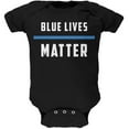 thumbnail image 1 of Police Blue Lives Matter Thin Blue Line Black Soft Baby One Piece - 3-6 months, 1 of 1