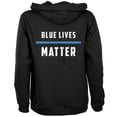 thumbnail image 1 of Police Blue Lives Matter Thin Blue Line Womens Full Zip Hoodie Black SM, 1 of 1
