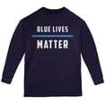 thumbnail image 1 of Police Blue Lives Matter Thin Blue Line Youth Long Sleeve T Shirt Navy YSM, 1 of 1
