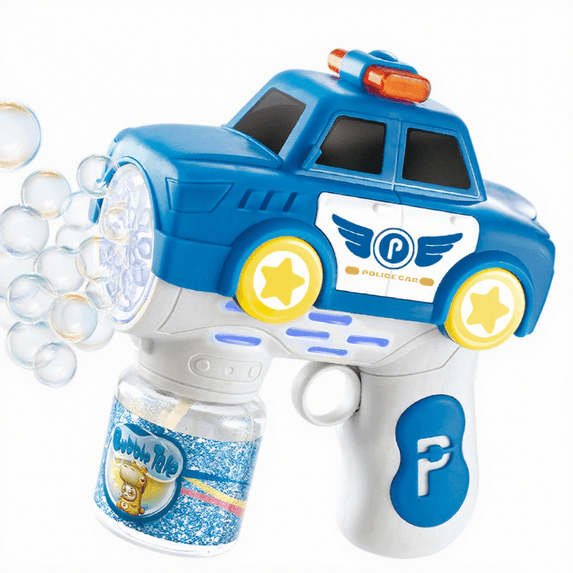 Police Bubbles Machine for Kids with 1000 Colorful Automatic Bubbles, Lights & Sound, Bubble Maker Blowers for Age 3+ Birthday Gifts