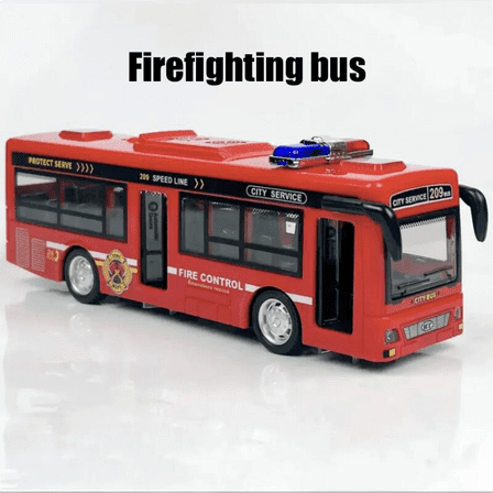 Police Bus Toy for Kids with Lights & Music, Sightseeing Bus for Boys Girls Ages 3+ Christmas Birthday Gifts(Red)