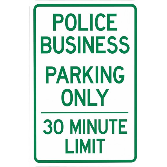 Police Business Parking Only 30 Minute Limit Sign 8"x12" - Security Metal Wall Decor for Business Office Yard Street Road Home