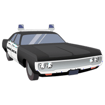 Police Car Artwork Design for Kid's Room Vinyl Wall Decal - Emergency 911 Vehicle Art Wall Decoration - 36" x 22"
