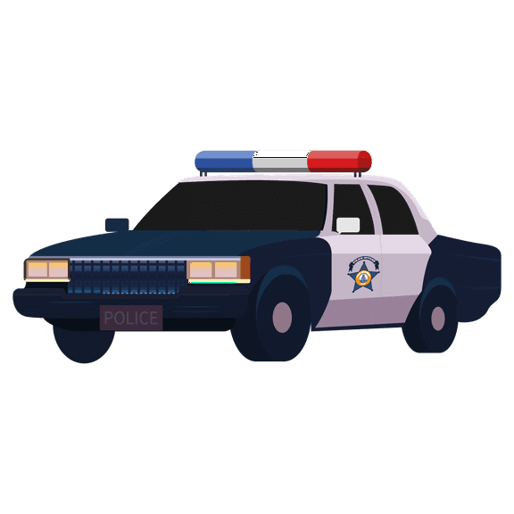 Police Car Artwork Vinyl Wall Decal - Cop Vehicle for 911 Emergecy Wall Decoration - 36" x 22"
