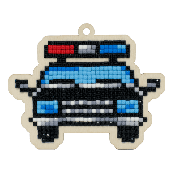 Crafting Spark Diamond Art Kit. Creativity kit with Diamond Painting Rhinestones. Police Car CSw385